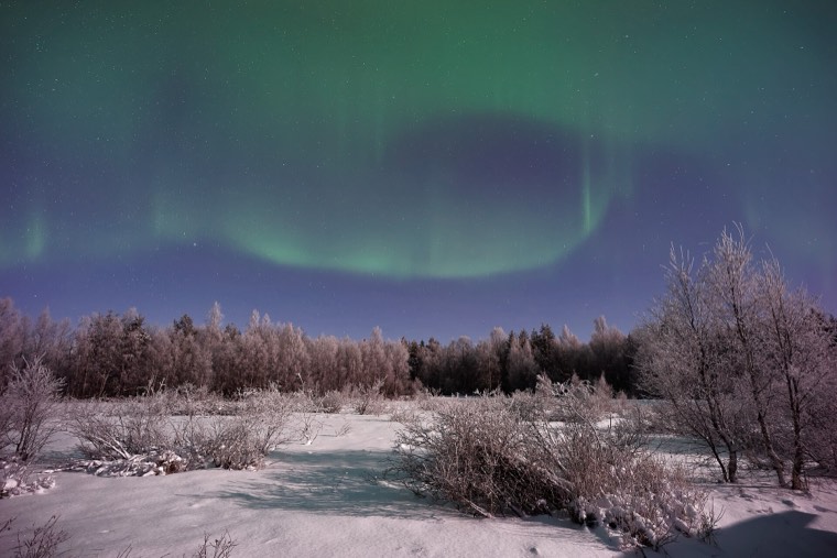 The aurora over Rovaniemi, Finland