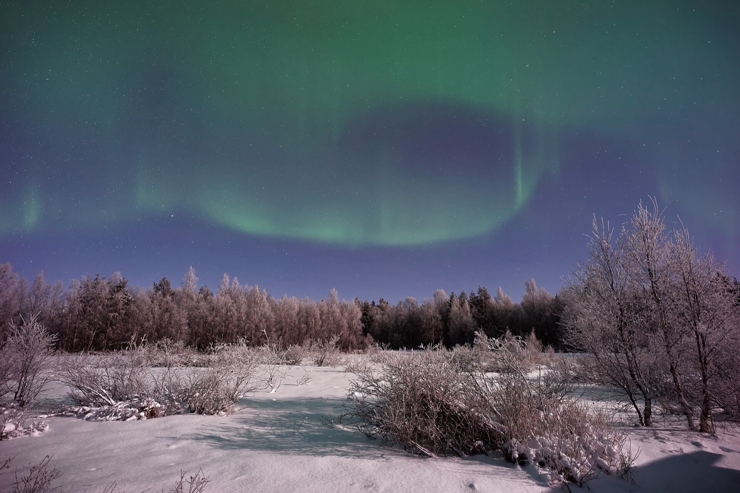 The aurora over Rovaniemi, Finland